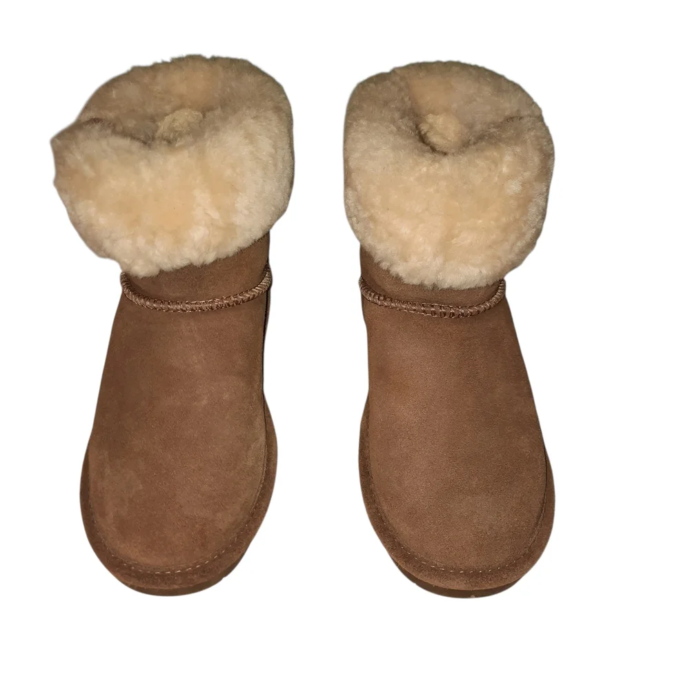 BearPaw Brown Ankle Boots with Cream Fur - Picture 8 of 8